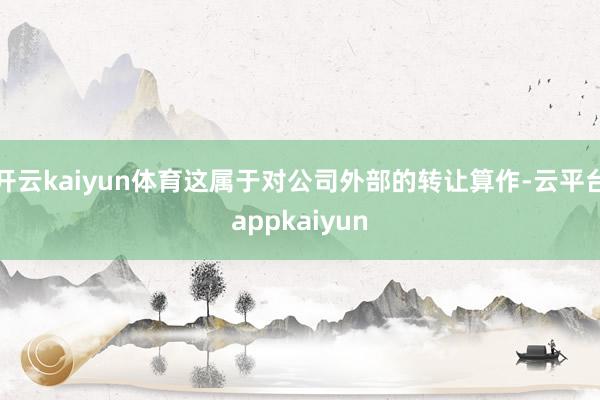 开云kaiyun体育这属于对公司外部的转让算作-云平台appkaiyun