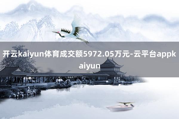 开云kaiyun体育成交额5972.05万元-云平台appkaiyun