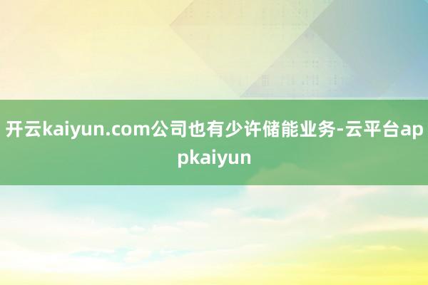 开云kaiyun.com公司也有少许储能业务-云平台appkaiyun