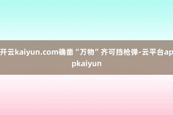 开云kaiyun.com确凿“万物”齐可挡枪弹-云平台appkaiyun