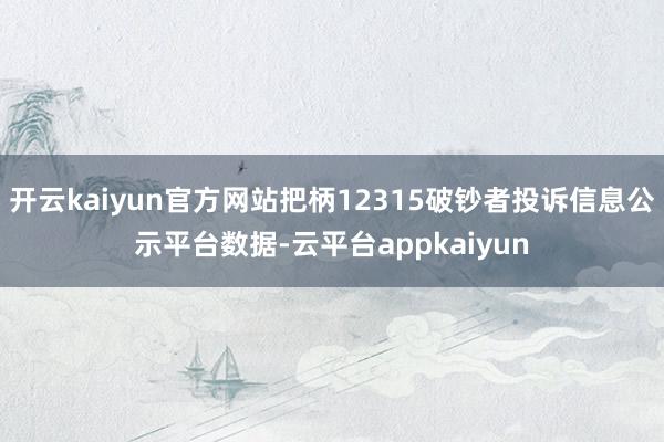 开云kaiyun官方网站把柄12315破钞者投诉信息公示平台数据-云平台appkaiyun