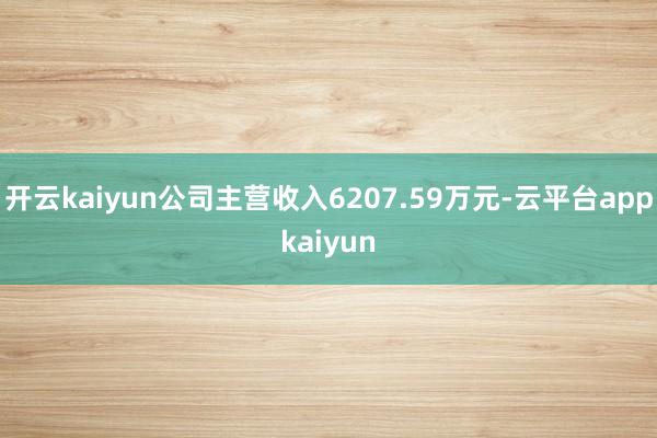 开云kaiyun公司主营收入6207.59万元-云平台appkaiyun