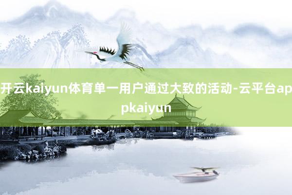 开云kaiyun体育单一用户通过大致的活动-云平台appkaiyun