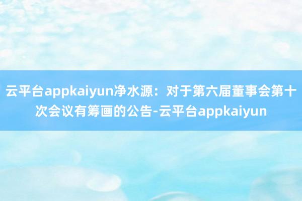 云平台appkaiyun净水源：对于第六届董事会第十次会议有筹画的公告-云平台appkaiyun