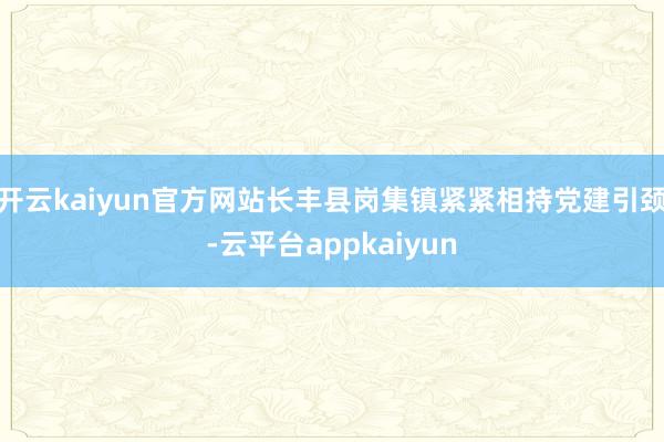 开云kaiyun官方网站长丰县岗集镇紧紧相持党建引颈-云平台appkaiyun