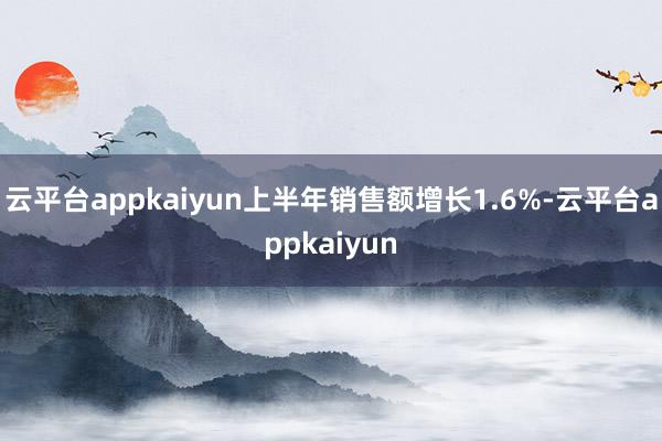 云平台appkaiyun上半年销售额增长1.6%-云平台appkaiyun