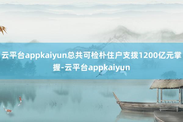 云平台appkaiyun总共可检朴住户支拨1200亿元掌握-云平台appkaiyun