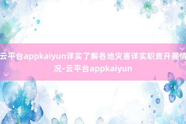 云平台appkaiyun详实了解各地灾害详实职责开展情况-云平台appkaiyun
