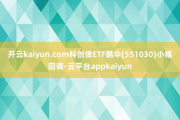 开云kaiyun.com科创债ETF鹏华(551030)小幅回调-云平台appkaiyun