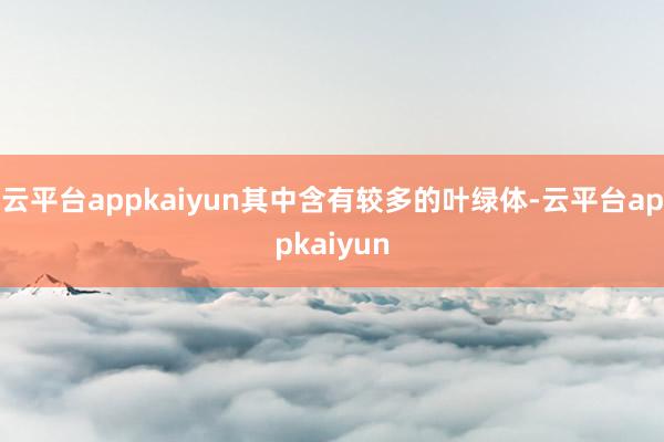 云平台appkaiyun其中含有较多的叶绿体-云平台appkaiyun