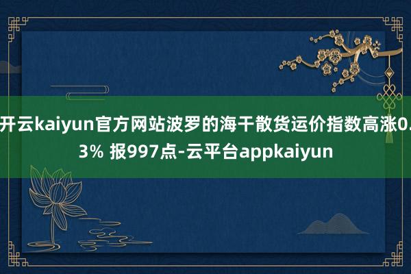 开云kaiyun官方网站波罗的海干散货运价指数高涨0.3% 报997点-云平台appkaiyun