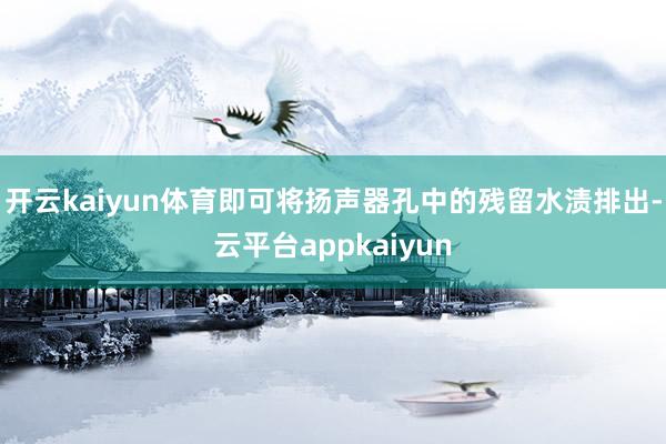开云kaiyun体育即可将扬声器孔中的残留水渍排出-云平台appkaiyun