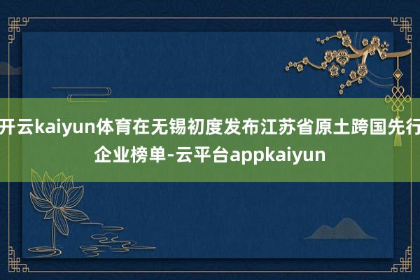 开云kaiyun体育在无锡初度发布江苏省原土跨国先行企业榜单-云平台appkaiyun