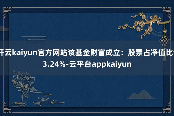 开云kaiyun官方网站该基金财富成立：股票占净值比93.24%-云平台appkaiyun