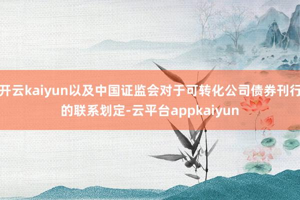 开云kaiyun以及中国证监会对于可转化公司债券刊行的联系划定-云平台appkaiyun