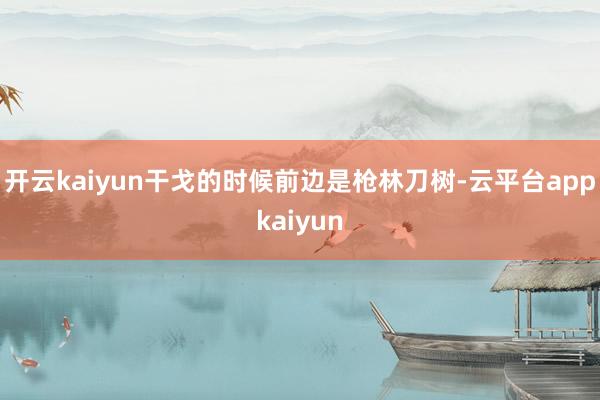 开云kaiyun干戈的时候前边是枪林刀树-云平台appkaiyun