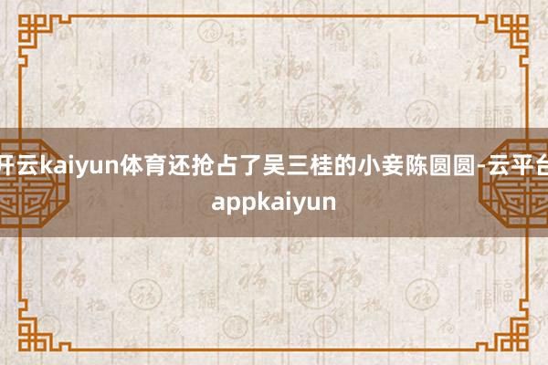 开云kaiyun体育还抢占了吴三桂的小妾陈圆圆-云平台appkaiyun