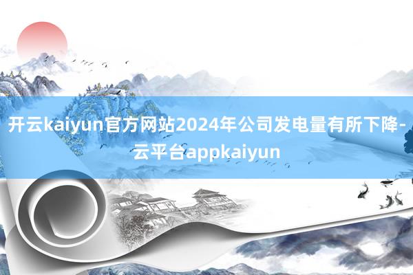 开云kaiyun官方网站2024年公司发电量有所下降-云平台appkaiyun