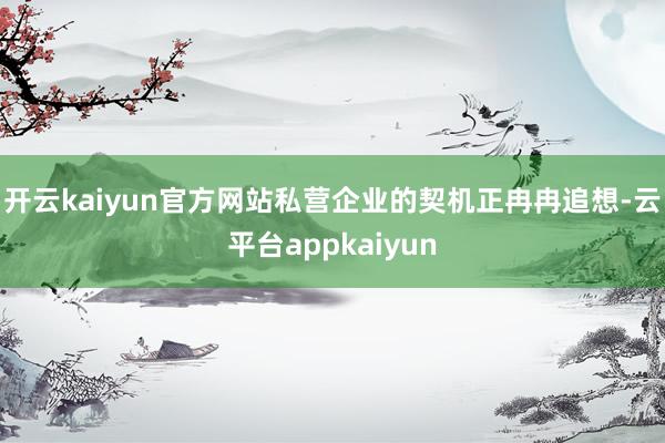 开云kaiyun官方网站私营企业的契机正冉冉追想-云平台appkaiyun