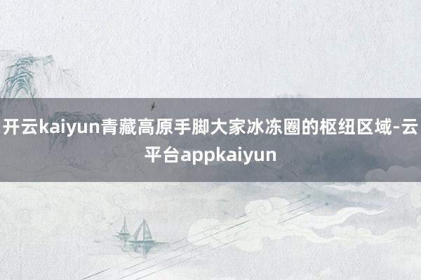 开云kaiyun青藏高原手脚大家冰冻圈的枢纽区域-云平台appkaiyun