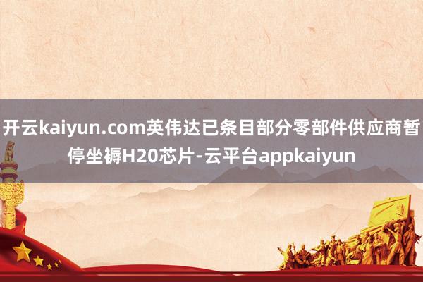 开云kaiyun.com英伟达已条目部分零部件供应商暂停坐褥H20芯片-云平台appkaiyun